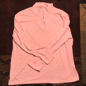 NWOT - Women's Pink Long Sleeve Zip Up Turtleneck
